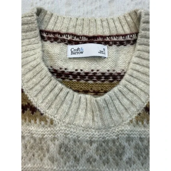 Fair Isle Sweater Womens Small Croft Barrow Nordic Knit Cozy - Picture 2 of 7